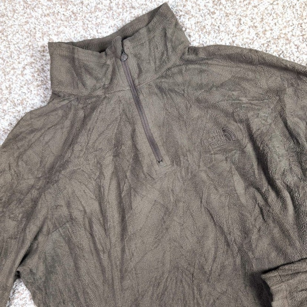 North Face‎ Womens Brown TKA 100 Microvelou Quarter Zip - Medium Fleece Pullover